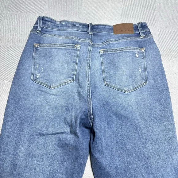 Judy Blue High Rise Slim Fit Jeans 9/29 Distressed Stretch Denim Medium Wash - Picture 8 of 16